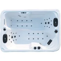 TroniTechnik Whirlpool Outdoor Whirlpool LEVANZO weiß, (3-tlg), LED, Heizungs-, Whirlpool-, Licht,- Pumpensteuerung
