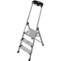 KRAUSE Stehleiter Safety Plusline, Aluminium, 3 Stufen, Arbeitshöhe ca. 265 cm