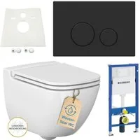 GEBERIT Vorwandelement WC Geberit Spülkasten Drückerplatte schwarz matt