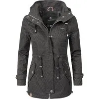 Marikoo Outdoorjacke Nyokoo modische Baumwoll Übergangsjacke mit großer Kapuze