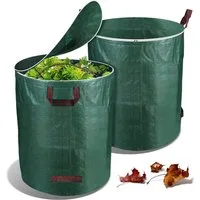 Clanmacy Gartensack Gartensack mit Deckel Laubsack Gartenabfallsack 272L Rasensack, 272 l, (2-tlg)