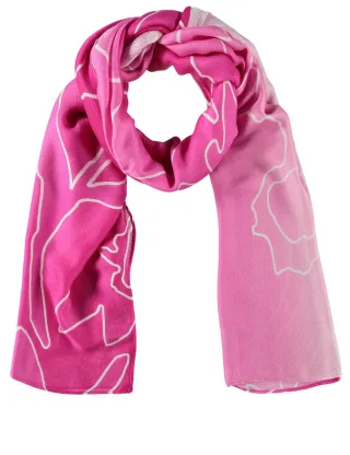 SAMOON - Schal mit Muster violet/pink - Gr. - 99