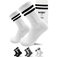sogzz Tennissocken 4-16 Paar Sportsocken Gr. 35-50 Herren Damen Schwarz Weiss Dunkelgrau (Tennis Sport Socken Streifen - Basic Stripes, 16-Paar)