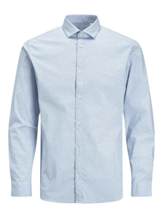 JACK&JONES - JPRBLABLACKPOOL STRETCH SHIRT L/S NOOS cashmere blue - Gr. - M
