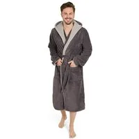 Blumtal Bademantel Herren, Baumwolle, mit gefütterter Kapuze, mit samtigen Frottee-Velours, Oeko-TEX® Zertifiziert
