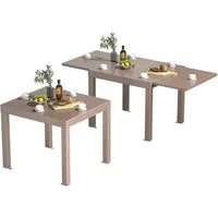 HOMALL Gartentisch Ausziehbarer Aluminium Gartentisch Esstisch Outdoor Bis 150kg (Ausziehbarer Tisch aus Aluminium, erhältlich in den Größen 80/160 cm und 130/260 cm), Witterungsbeständiger Aluminium Gartentisch mit verstellbaren Füßen