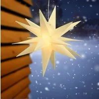 Spetebo LED Stern Deko Leuchte Outdoor - Stern aus Kunststoff - 35cm, Timer, LED, warmweiß, 15 LED, mit Timer