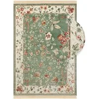 Teppich Boss Teppich Orientalischer Samt Teppich mit Fransen Oriental Flowers Grün, rechteckig
