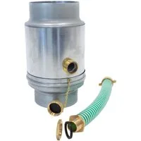 Zambelli Regenfallrohr, (Regenwassersammler 100mm Silber aus korrosionsbeständigem Titanzink), Wassersammler inkl. Schlauchanschluss für Regentonne