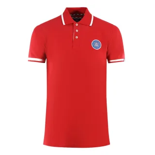 Aquascutum London Gesticktes Abzeichen Rotes Poloshirt