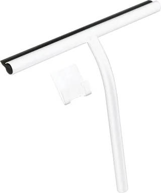 Neuesbad Serie 600 Glasabzieher mit Haken mit 3M Kleber, Oberfläche: weiss matt NB1ADI_A31K1