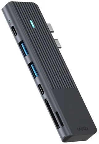 rapoo USB-C 7-in-2 Multiport Adapter (Grau)