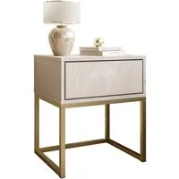 Lookway Nachttisch BLANCO Kaschmir auf Gestell – Moderner Nachtschrank fürs Schlafzimmer (1x Nachttisch), Breite: 45 cm