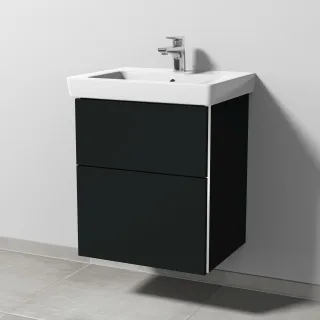 Sanipa 3way Waschtischunterbau zu Villeroy & Boch Subway 2.0 Waschtisch mit 2 Auszügen, Vulkan-Matt BP6111V