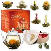 Creano Tee 6er Set ErblühTee Weißtee in Herz-Holzbox + 500ml Teekanne, 1 x 1 St.