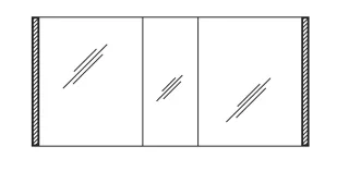 Pelipal Serie 25 Pelipal Spiegelschrank S25-SPS28-ZA, B:1500, H:703, T:170mm S25-SPS28-ZA