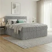 A&J MöbelLand GmbH Boxspringbett RALF mit Bettkasten, Topper und gepolstertem Kopfteil. (Boxspringbett mit Bettkasten und gepolstertem Kopfteil)