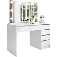 Lookway Schminktisch MADA ELITE mit Spiegel und LED Beleuchtung (1x Schreibtisch 1x Spiegel), Breite: 120 cm