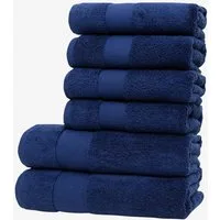 Wolkenfeld Handtuch Set Premium Low-Twist Baumwolle 550 g/m² – 6-teiliges Bade-Set, Frottier (6-St), 2 Duschtücher 70×140 cm & 4 Handtücher 50×100 cm