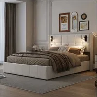 PXloue Stauraumbett Polsterbett Doppelbett, mit bettkasten und Lattenrost,Samtstoff,Leselicht,160x200 cm