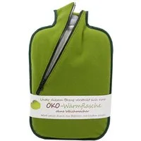 Hugo Frosch Wärmflasche Öko 2,0 l formstabil Made in Germany mit Softshell-Bezug, Grün - langlebige, auslaufsichere Bettflasche, waschbarer Überzug