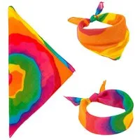 Widmann S.r.l. Kostüm Bandana Batik Halstuch Hippie Kostüm - 55x55cm, B