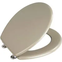 WENKO WC-Sitz WC Toiletten SitzToilettensitz, MDF Sandbeige Matt