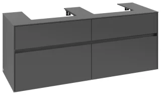Villeroy & Boch Waschtischunterschrank Collaro C07600 1400x548x500mm 4 Ausz. für 2 Waschtisch Graphi C07600VR