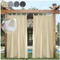 BTTO V&G Gardine Outdoorgardine Blackout Vorhang Wasserdicht (1 St), Lichtschutz, Balkon Vorhang mit Magic Tape