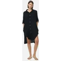 Rayshyne Longbluse PM50 (Trendige Musselin Longbluse Tunika) Perlmuttknöpfe, Atmungsaktiv, Hautfreundlich
