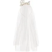 partydeco Kostüm Haarreif 'Bride' Brautschleier, Weiß Gold