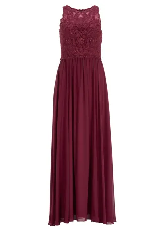 hey kyla - High-closed-Abendkleid mit floraler Spitze grape wine - Gr. - 44