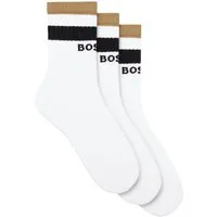 BOSS Businesssocken 3 Paar QS Rib Iconic CC (3-Paar) mit Logo und Streifen