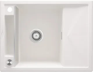 Neuesbad 1-Becken mit Abtropffläche Spüle mit FITTING, Alabaster Granit NB1DEZRMA11A1
