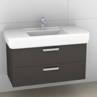 Artiqua 413 Waschtischunterschrank für Renova Plan 122101, 122102 Stahlgrau, 413-WU2L-K69-7142-88 413-WU2L-K69-7142-88