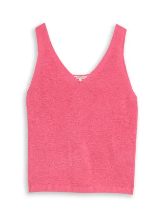 TOM TAILOR Denim - Stricktop mit V-Ausschnitt pink - Gr. - S