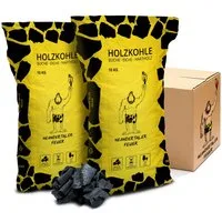 Neandertaler Feuer Holzkohle Grillkohle Kohle für Grill BBQ Smoker Charcoal Grillholzkohle Buche, 20 kg