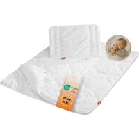 sleepling Kinderbettdecke + Microfaserkissen Babybetten Set, Bettdecke 100 x 135 cm und Kopfkissen 40 x 60 cm, Füllung: Kunstfaser, Bezug: 100% Polyester (Mikrofaser), hergestellt in der EU