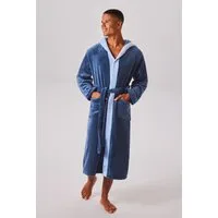 OTTO home Unisex-Bademantel Miia, ideal für Sauna, Spa & im Urlaub, Langform, Microfaser, Kapuze, Gürtel, weich und kuschelig, plüsch, für Damen und Herren, S-XL