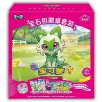 The Pokémon Company Sammelkarte Pokemon Gem Badge 3 Booster + Mystery Magnet + Promo Karte, Chance auf Super-Hidden-Badge