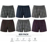 EloModa Boxershorts Herren Boxershorts 6er Pack 100% Baumwolle – elastischer Bund, Eingrif (6-St) 6er Pack Herren Boxershorts