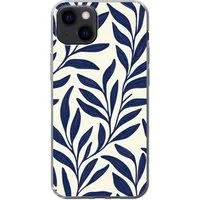 MuchoWow Handyhülle für Apple iPhone 13 mini Blätter - Efeu - Dunkelblau, Smartphone-Bumper, Print, Handy Schutzhülle Dünn