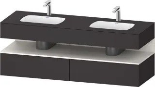 Duravit Qatego Einbauwaschtisch mit Konsolenwaschtischunterbau Graphit Supermatt 1600x550x600 mm - Q QA4797084800010