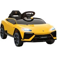 AIYAPLAY Elektro-Kinderauto 12V Kinder Elektroauto mit 2,4 GHz Fernbedienung, 2 Motor, Belastbarkeit 25 kg, (1-tlg), mit Hupe, LED, Musik, Sanftstart, für 3–6 Jahre Kinder, Gelb