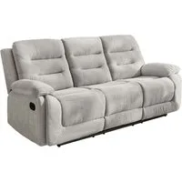 luma-home 3-Sitzer 15503, Sofa mit halbautomatischer Relaxfunktion B220/T98/H103 cm, 3-Sitzer, Federkern, Wellenunterfederung, Bezug Chenille Grau