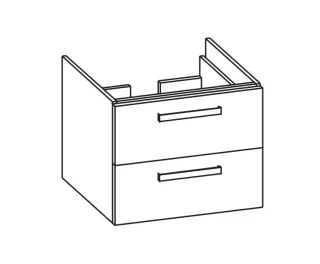 Artiqua 416 Waschtischunterschrank für S50 5479, Anthrazit Hochglanz, 416-WU2L-VT08-7015-51 416-WU2L-VT08-7015-51