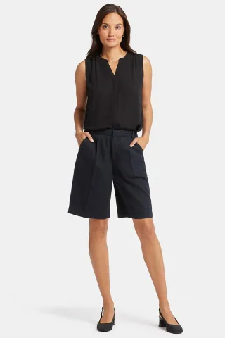 Lässige Denim-Bermudashorts mit hohem Bund