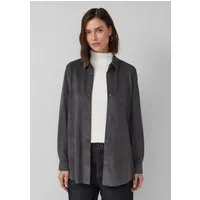 s.Oliver Hemdjacke Indoor-Jacke Longbluse in Veloursleder-Optik
