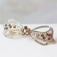 The Beauty House Haarspange Luxus Haarklammer Schleife mit Strass Kristallen Haarkamm Haarschmuck, Haarclip für Damen, Braut, Hochzeit, Party & festliche Anlässe