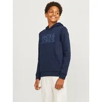 Jack & Jones Junior Kapuzensweatshirt JJECORP mit Druck, Kängurutasche, pflegeleicht Baumwollmischung, regular fit
